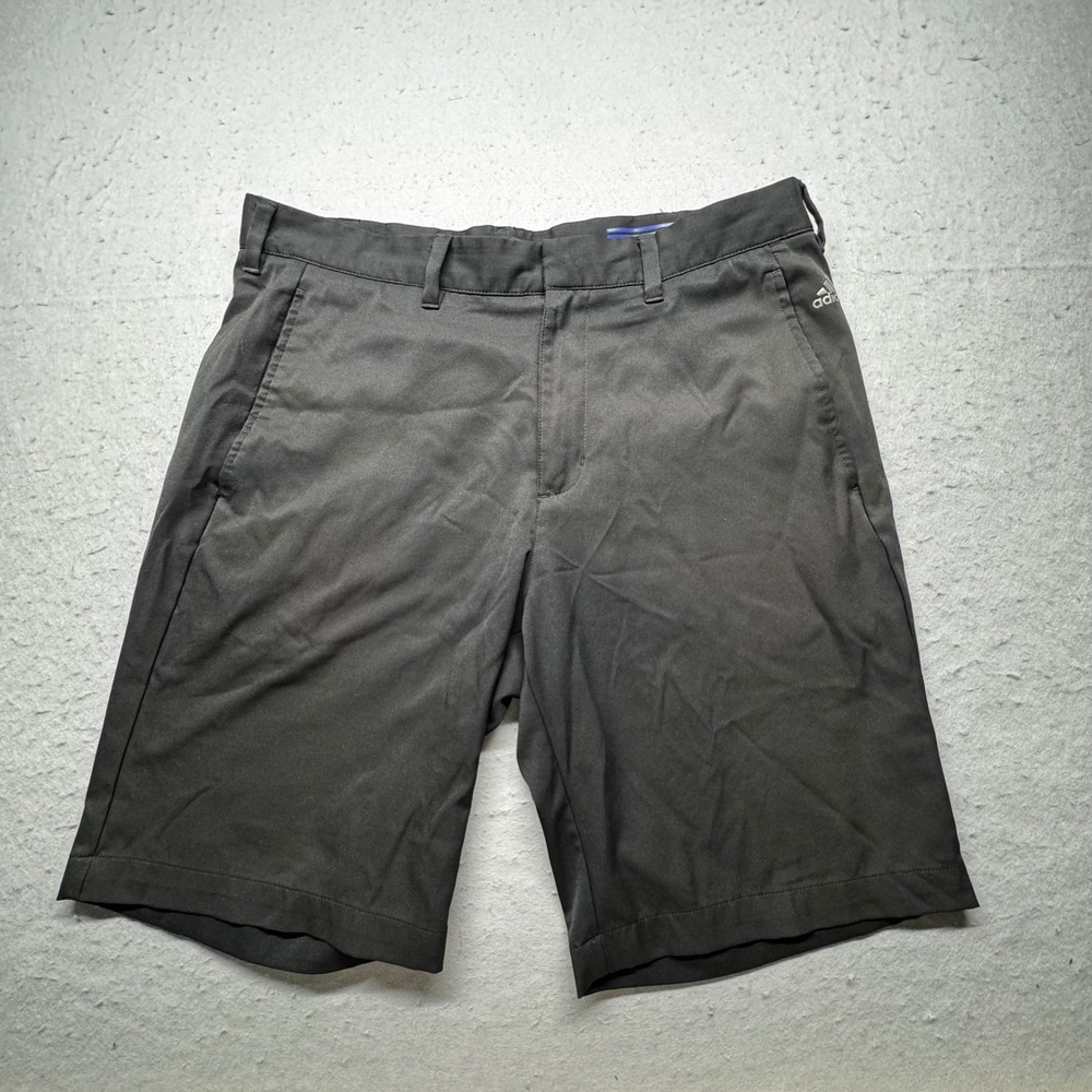 Adidas Golf Shorts Mens 32 Black Flat Front Performance Activewear